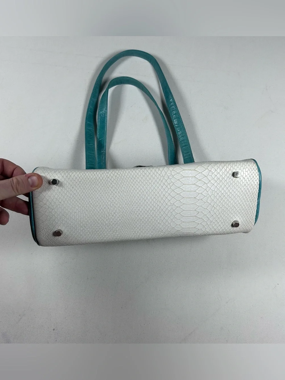 Spencer & Rutherford Shoulder Bag Geometric Colorful Snakeskin Leather Australia